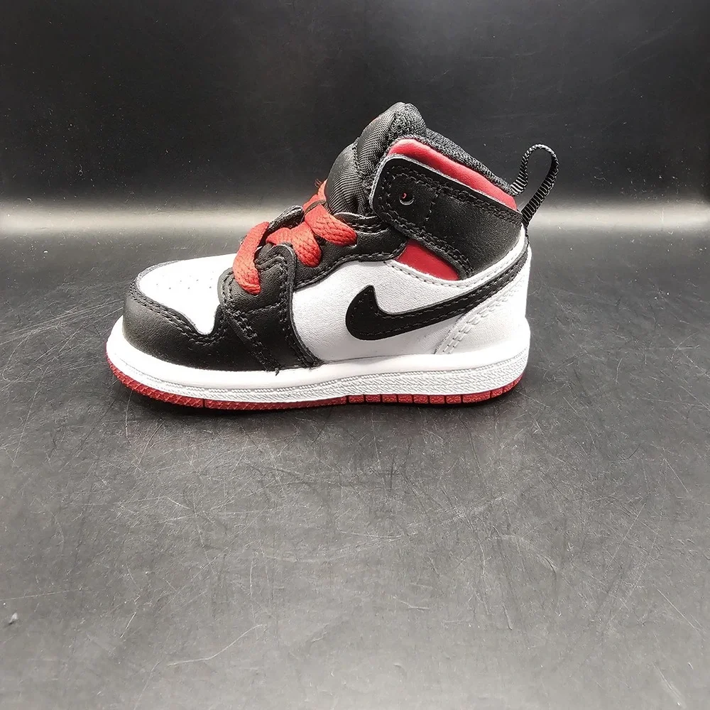 JORDAN 1 MID TODDLER WHITE / GYM RED-BLACK‎ DQ8425 106 SIZE 4C